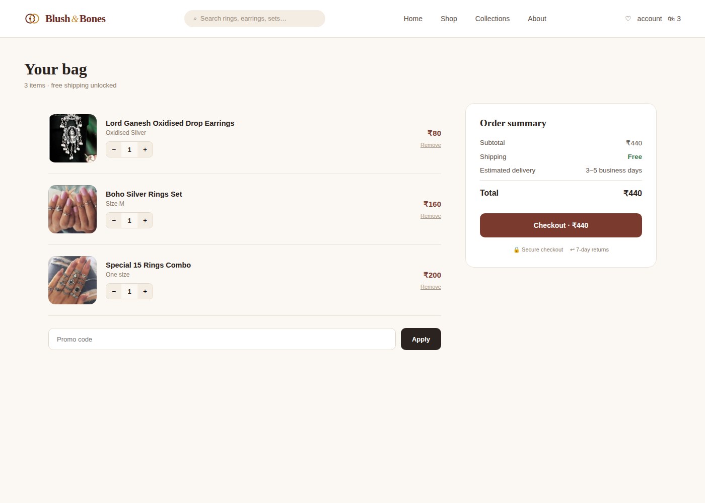 Redesigned 2026 cart page with order summary and checkout