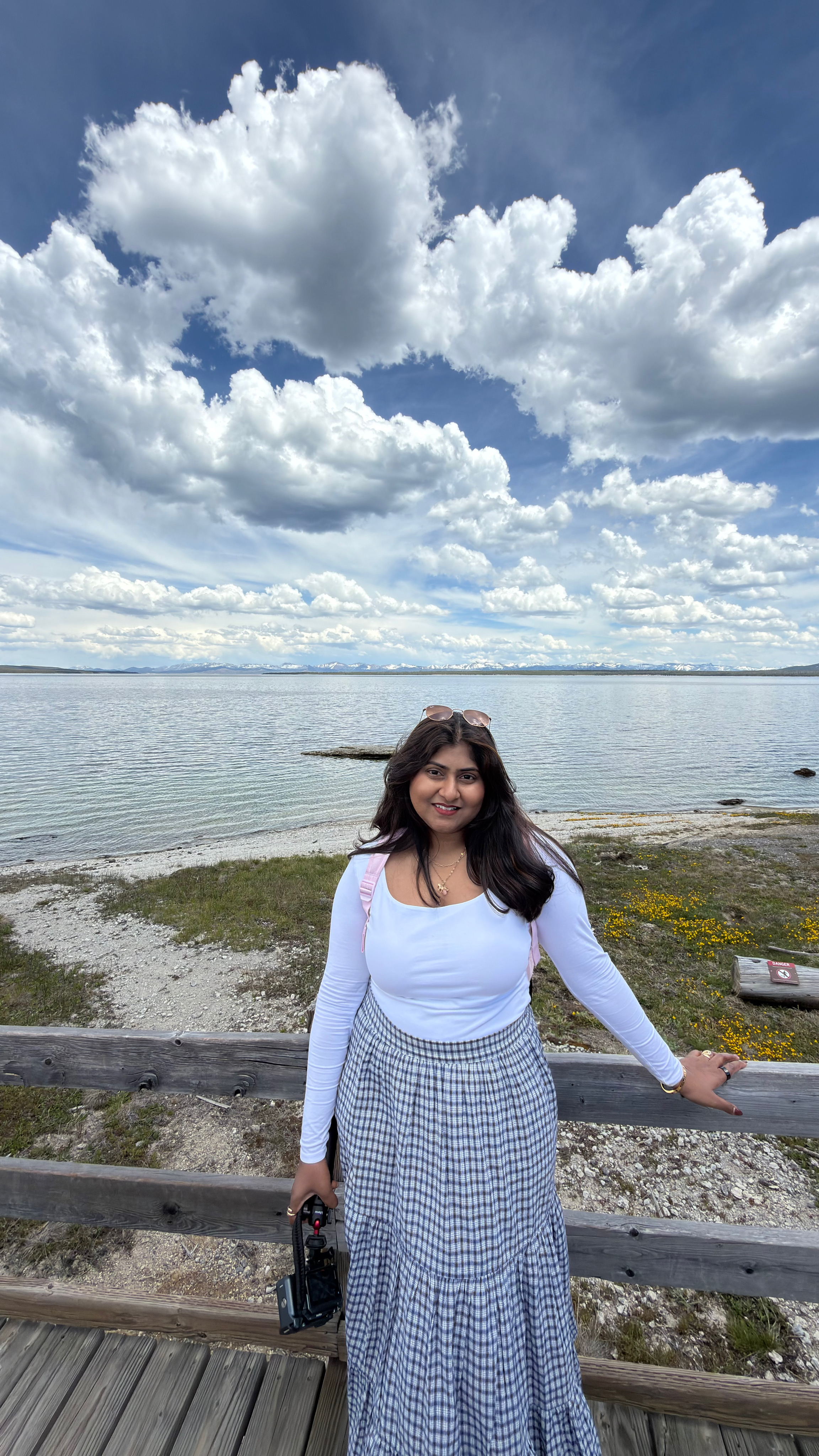 Nikhitha at Yellowstone Lake