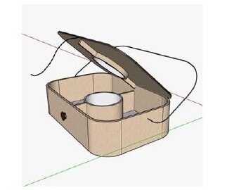To-Go Box 3D model — open, compartments visible